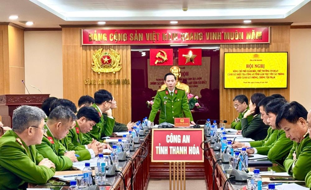 Colonel Trinh Van Giang worked as Deputy Director and Head of the Thanh Hoa Provincial Police Investigation Agency on February 25. Photo: CATH