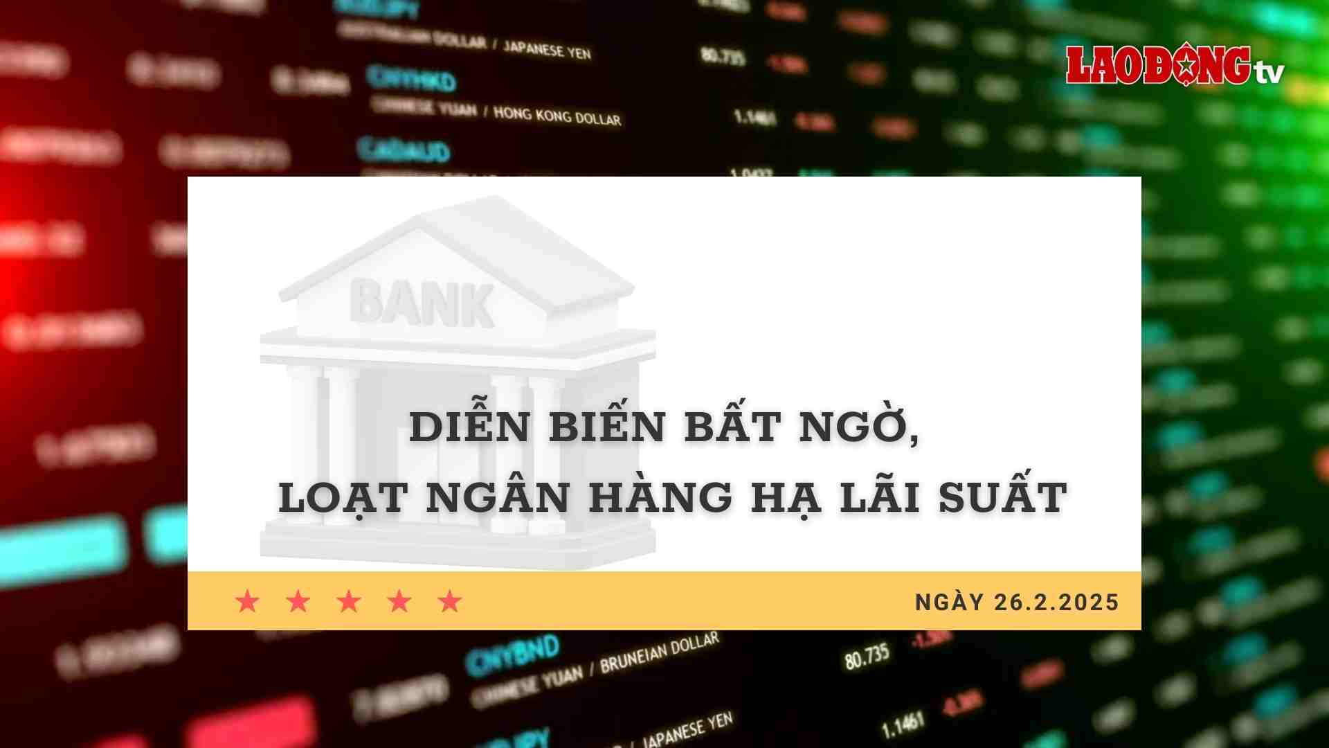 Interest rate 26.2: Unexpected developments, a series of banks lower interest rates