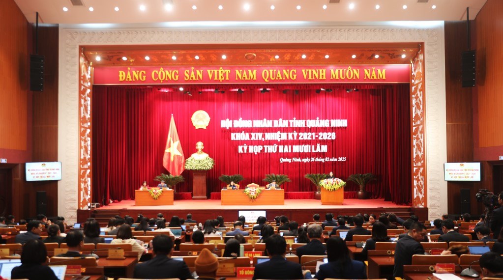 The 25th session of the 14th term of the People's Council of Quang Ninh province, term 2021-2026, on the morning of February 26, 2025. Photo: Nguyen Hung