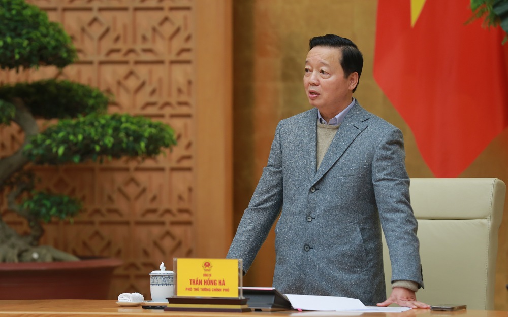 Deputy Prime Minister Tran Hong Ha spoke at the National Conference on the implementation of the work in 2025 of the National Civil Aviation Security Committee. Photo: VGP/Minh Khoi