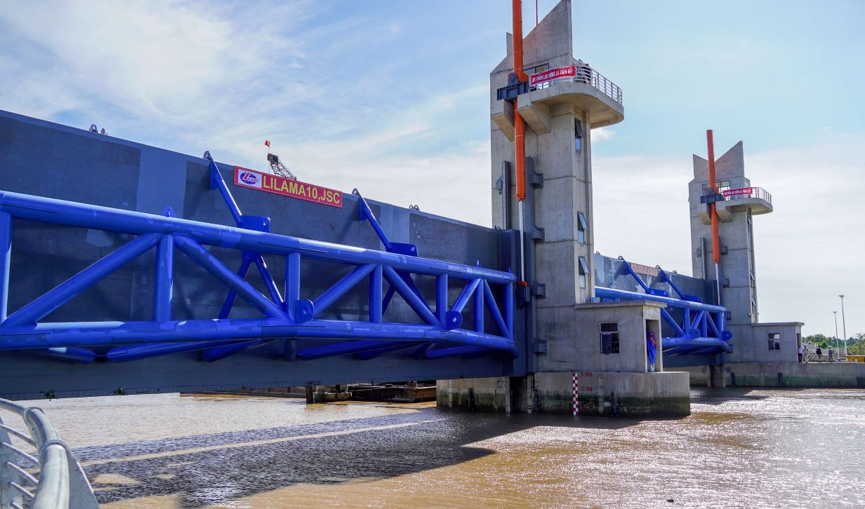 Irrigation works help prevent salinity and store fresh water for the Mekong Delta provinces.