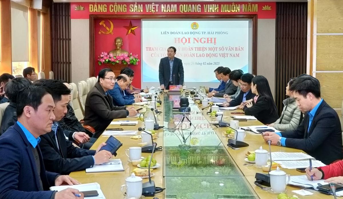 The Hai Phong City Labor Federation organized a competition to collect comments on a number of documents of the Vietnam General Confederation of Labor. Photo: Mai Dung