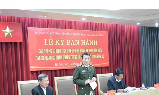 Bộ trưởng Lương Tam Quang phát biểu tại buổi lễ. Ảnh: Bộ Công an