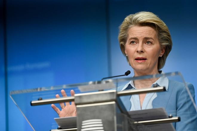 Chu tich Uy ban chau Au Ursula von der Leyen. Anh: Xinhua