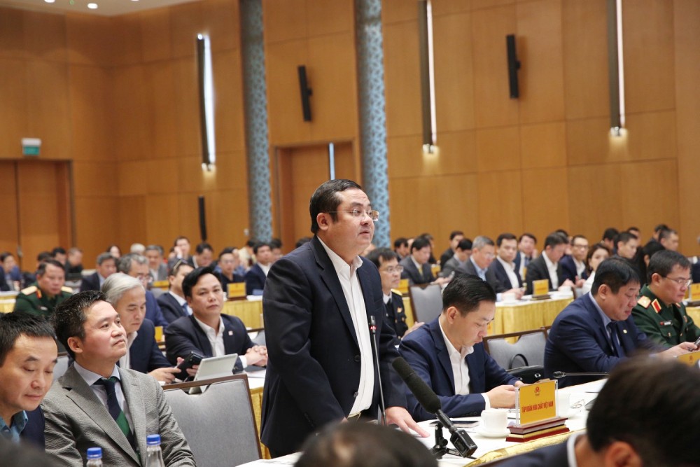 Mr. Phung Quang Hiep - Chairman of the Board of Directors of Vietnam Chemical Group (Vinachem) spoke at the conference. Photo: Dinh Hai/VGP