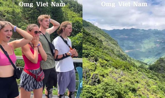 Du khách ngỡ ngàng trước cảnh đẹp hùng vĩ của Hà Giang. Ảnh: chinchin/TikTok