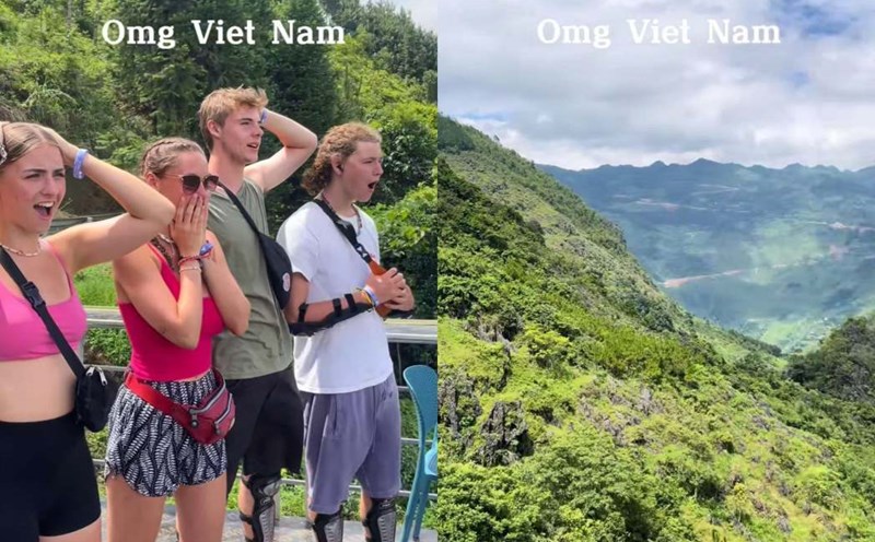 Tourists are amazed by the majestic beauty of Ha Giang. Photo: chinchin/ TikTok