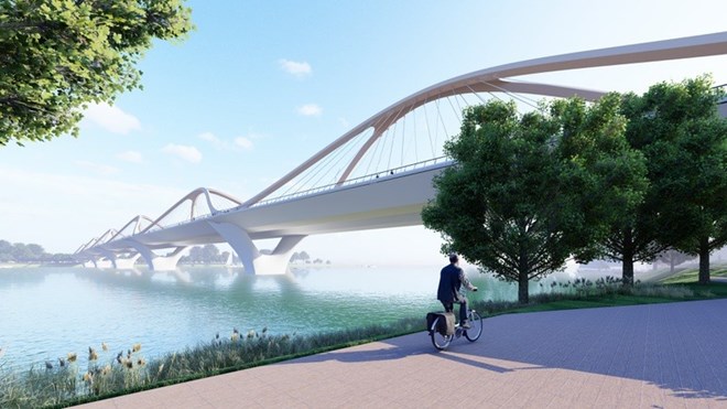 Perspective of Tran Hung Dao Bridge. Photo: Design Unit
