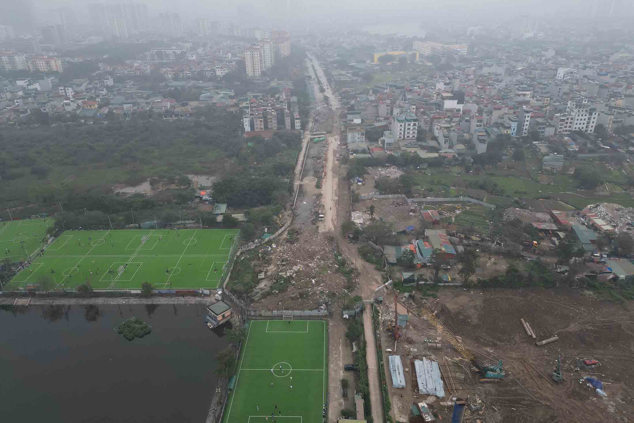 Trong anh la diem dau du an tai Dam Hong (quan Thanh Xuan, Ha Noi). Anh: Huu Chanh 