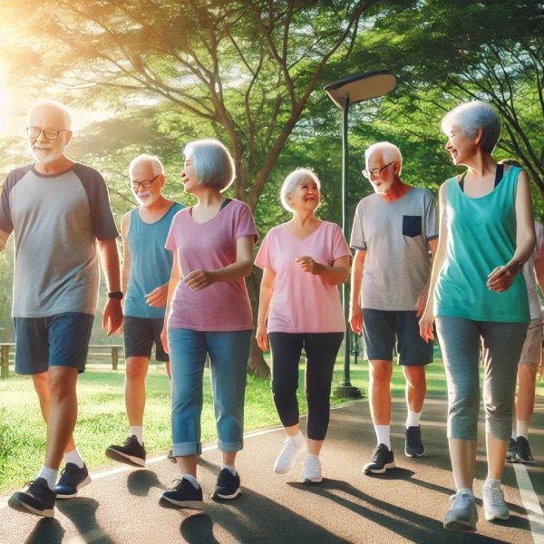 The secret to walking properly for the elderly. Illustrative photo designed by AI