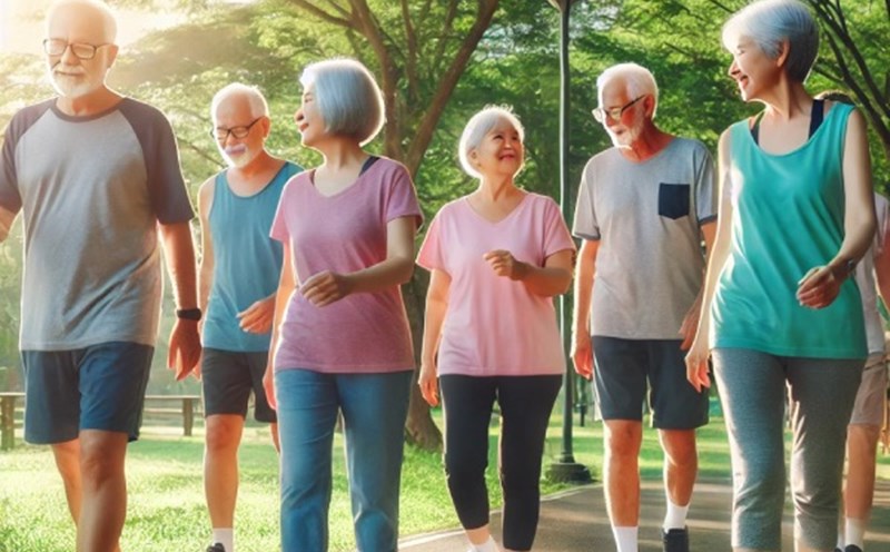 The secret to walking properly for the elderly. Illustrative photo designed by AI