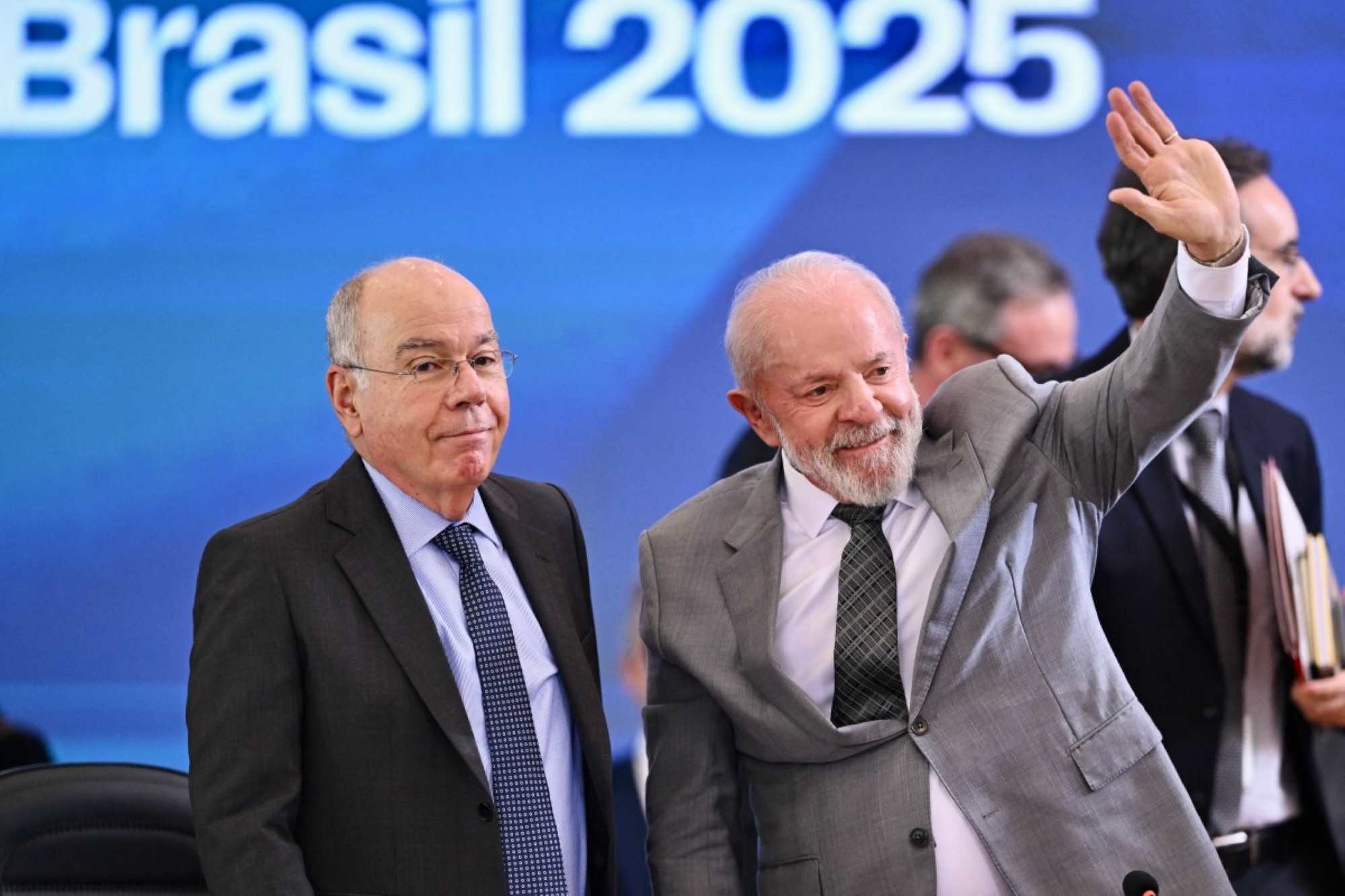 Brazilian President Luiz Inacio Lula da Silva (right) and Foreign Minister Mauro Vieira at the BRICS Foreign Ministers' Meeting on February 26, 2025. Photo: AFP
