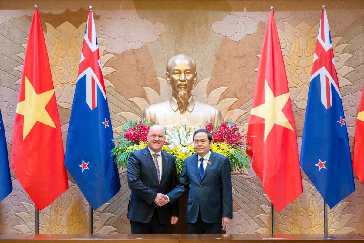 National Assembly Chairman Tran Thanh Man and New Zealand Prime Minister Christopher Luxon. Photo: Quochoi.vn