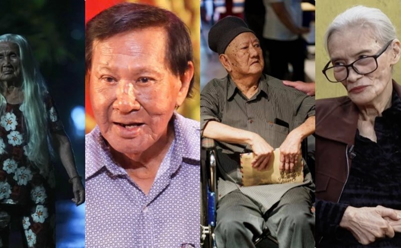 The 4 cai luong artists have been involved in art for more than 60 years. Photo: Film crew.