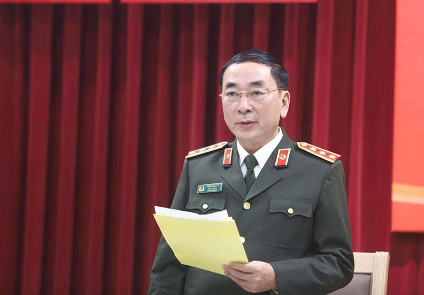 Deputy Minister of Public Security - Senior Lieutenant General Tran Quoc To, chaired the press conference. Photo: Quang Viet