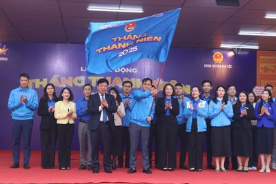 Tỉnh đoàn Hải Dương tổ chức lễ khởi động Tháng Thanh niên năm 2025. Ảnh: Cổng TTĐT tỉnh Hải Dương