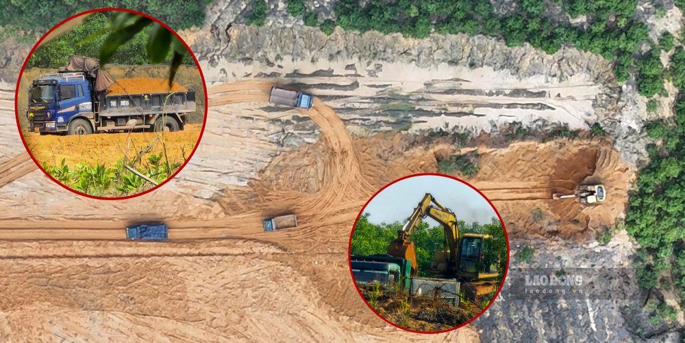 Scene of illegal land exploitation in Vinh Linh district, Quang Tri province. Photo: PV