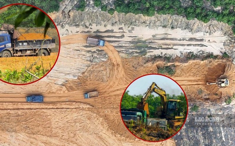 Scene of illegal land exploitation in Vinh Linh district, Quang Tri province. Photo: PV