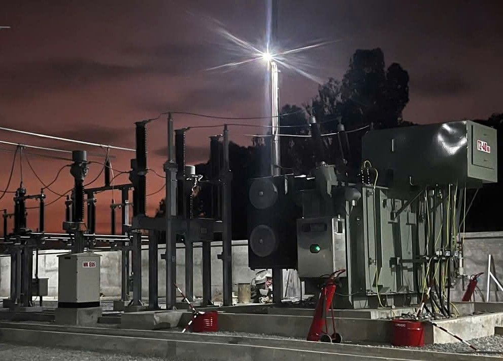 Tan Hong 110kV transformer station, Dong Thap was energized on the evening of February 27. Photo: EVNSPC