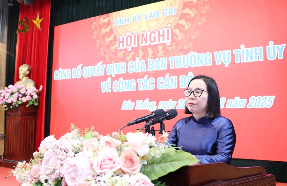 New Secretary of Bao Thang District Party Committee (Lao Cai) Ly Thi Vinh. Photo: Thanh Phu
