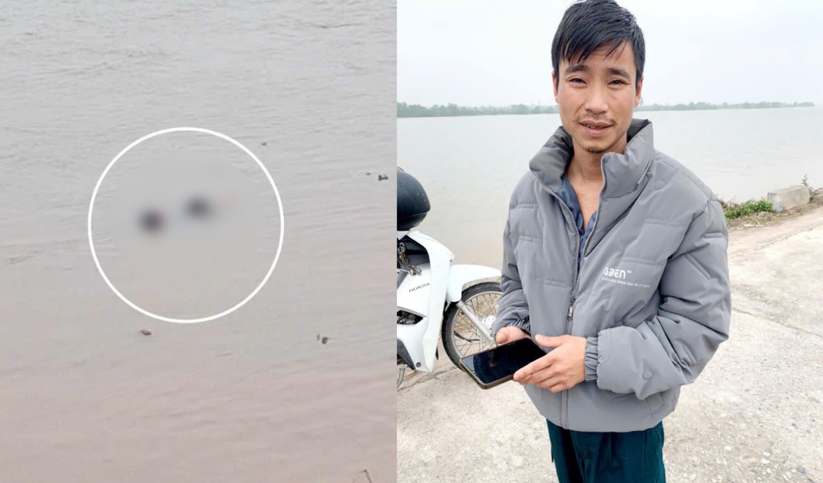 Mr. Nguyen Van Hao - the person who jumped into the Red River to save drowning people in Nam Dinh. Photo: Security and order of Hong Thuan commune