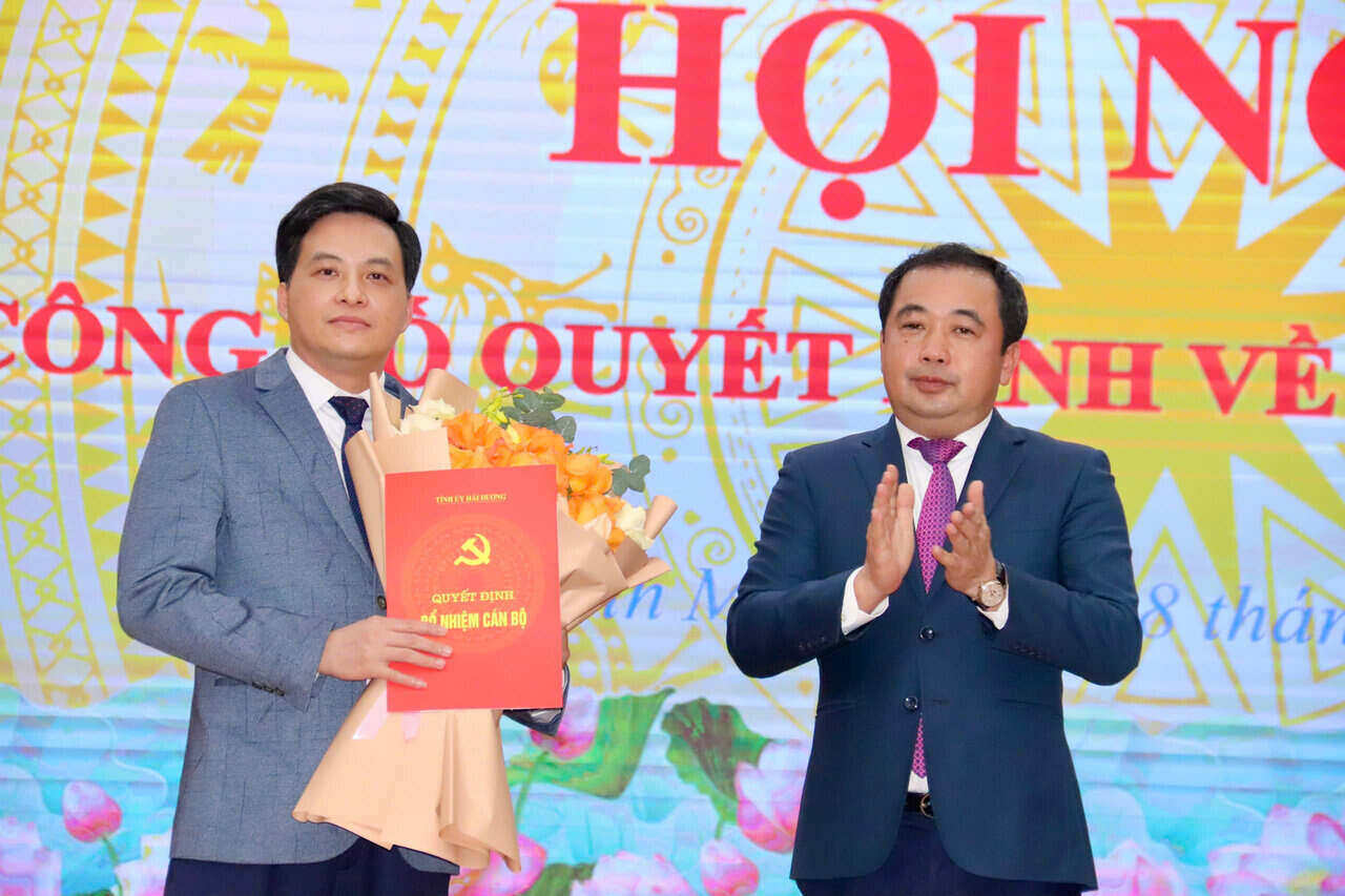 Mr. Le Anh Dung took on the position of Secretary of the Thanh Mien District Party Committee (Hai Duong province). Photo: Minh Phuc