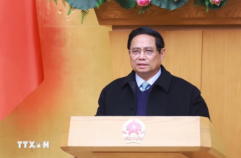 Prime Minister Pham Minh Chinh requested to continue perfecting the functions, tasks, and organization of the Government after streamlining. Photo: VNA