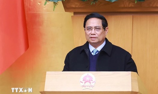 Thủ tướng Chính phủ Phạm Minh Chính yêu cầu tiếp tục hoàn thiện chức năng, nhiệm vụ, tổ chức bộ máy của Chính phủ sau khi sắp xếp tinh gọn. Ảnh: TTXVN