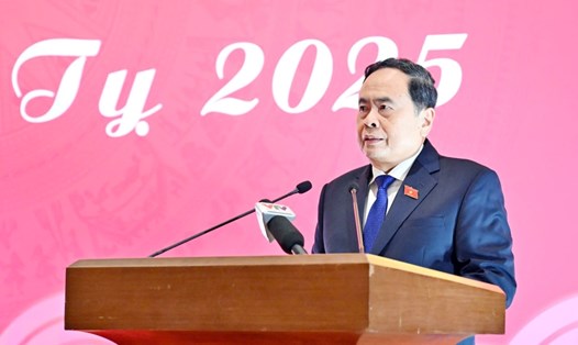 Ủy viên Bộ Chính trị, Chủ tịch Quốc hội Trần Thanh Mẫn nhấn mạnh việc thực hiện tốt việc sắp xếp, tinh gọn bộ máy. Ảnh: Quang Khánh/VPQH