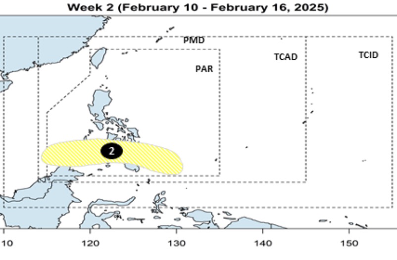 Ap thap thu 2 du kien di vao Bien Dong trong tuan tu ngay 10 den 16.2. Anh: PAGASA