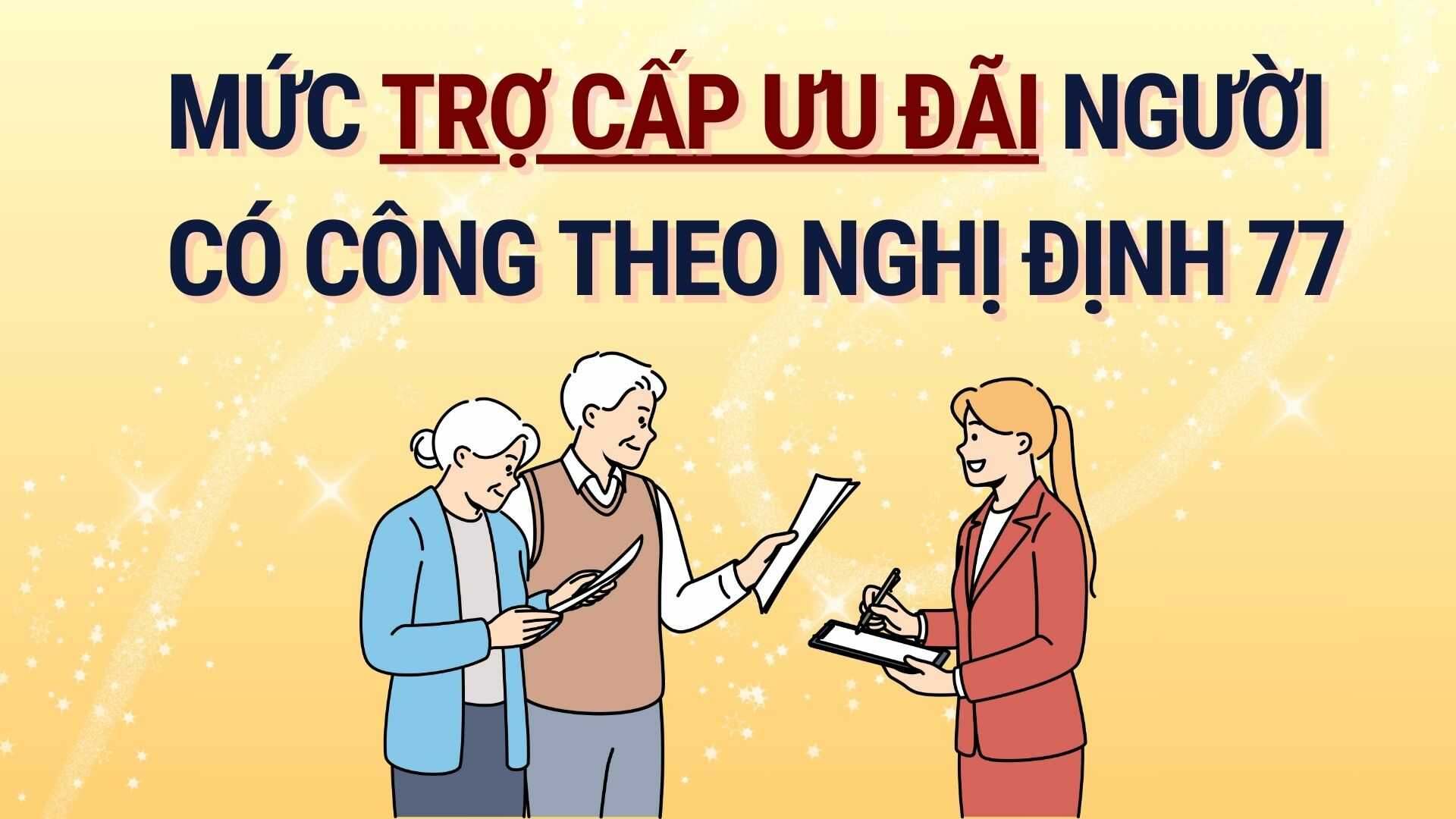 The allowance for people with meritorious services under Decree 77 is up to more than 4 million. Graphics: Hoang Le