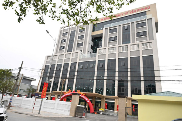 Trung tâm Y tế huyện Yên Phong (Bắc Ninh) sáng 3.2. Ảnh: Sở Xây dựng Bắc Ninh

