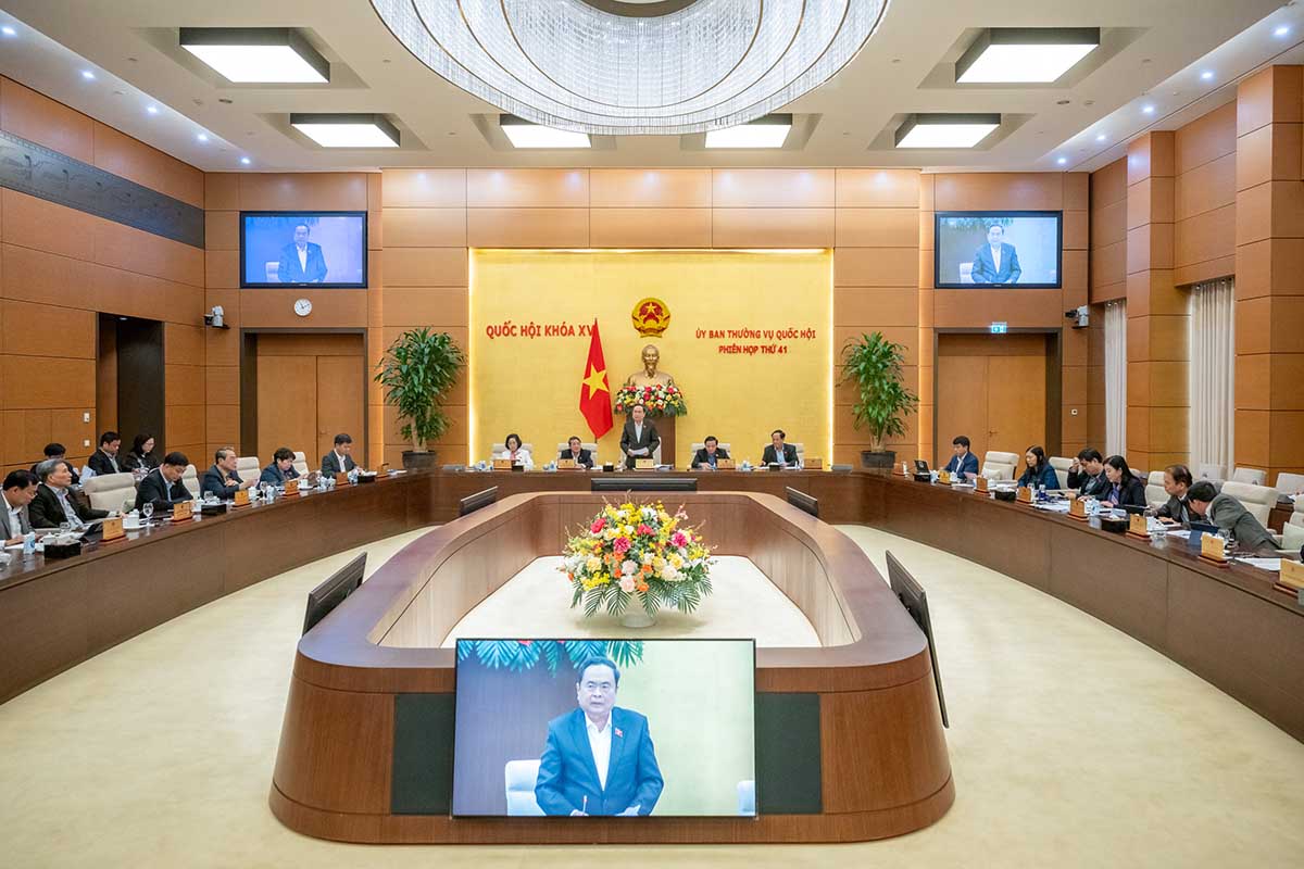 The National Assembly Standing Committee will give opinions on the structure of the number of Government members at its 42nd session. In the photo: A meeting of the National Assembly Standing Committee. Photo: Quochoi.vn