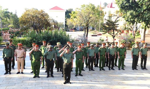 Lực lượng Công an Đắk Nông nguyện tuyệt đối trung thành với Đảng, với Tổ quốc và Nhân dân. Ảnh: Minh Quỳnh