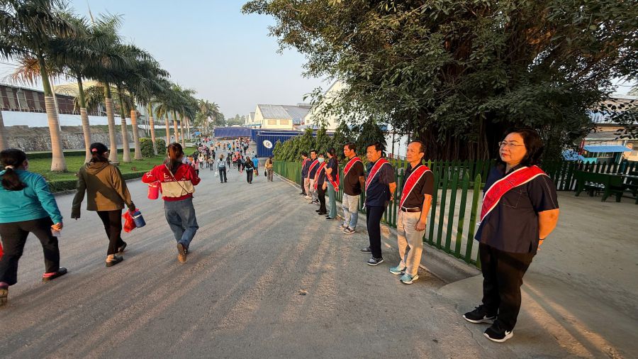 Welcoming workers back to work at Chang Shin Vietnam Company Limited. Photo: Ha Anh Chien