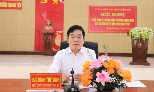 Ông Đinh Thế Vinh, Phó Chủ tịch UBND thị xã Thái Hòa (Nghệ An) vừa có đơn xin nghỉ hưu sớm. Ảnh: Ngọc Anh