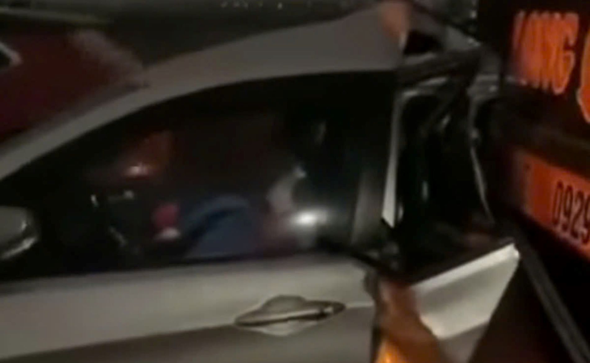 Accident scene. Photo cut from clip