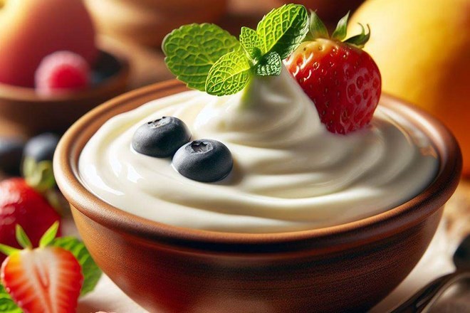 Eating curd on an empty stomach can have a number of different effects on the body. Photo - AI: Thien Nhan