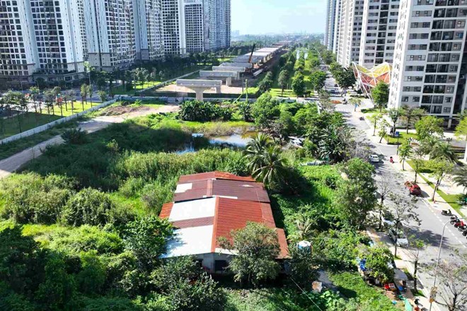 4 houses located on the construction site of the Ho Chi Minh City Ring Road 3 project through Thu Duc City. Photo: Anh Tu