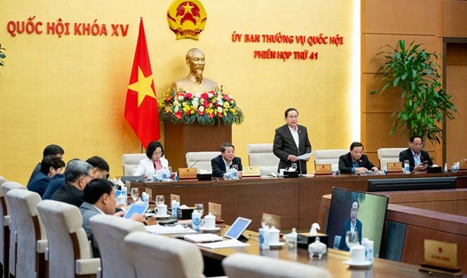 Ủy ban Thường vụ Quốc hội sẽ cho ý kiến dự thảo Nghị quyết của Quốc hội về vấn đề phát sinh trong các quy định của pháp luật liên quan đến sắp xếp tổ chức bộ máy. Ảnh: Quochoi.vn