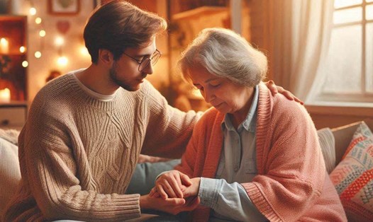 Khi có người thân mắc chứng suy giảm nhận thức, việc chăm sóc và hỗ trợ là rất quan trọng để đảm bảo cuộc sống thoải mái và an toàn cho người thân. Ảnh - AI: Ngọc Thùy