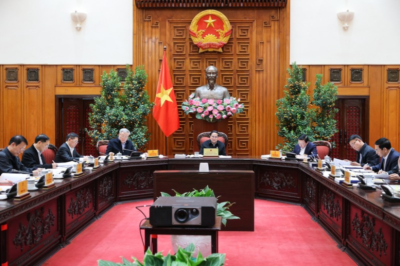 Prime Minister Pham Minh Chinh chairs the 9th meeting of the Steering Committee for Streamlining the Government's apparatus. Photo: VGP/Nhat Bac