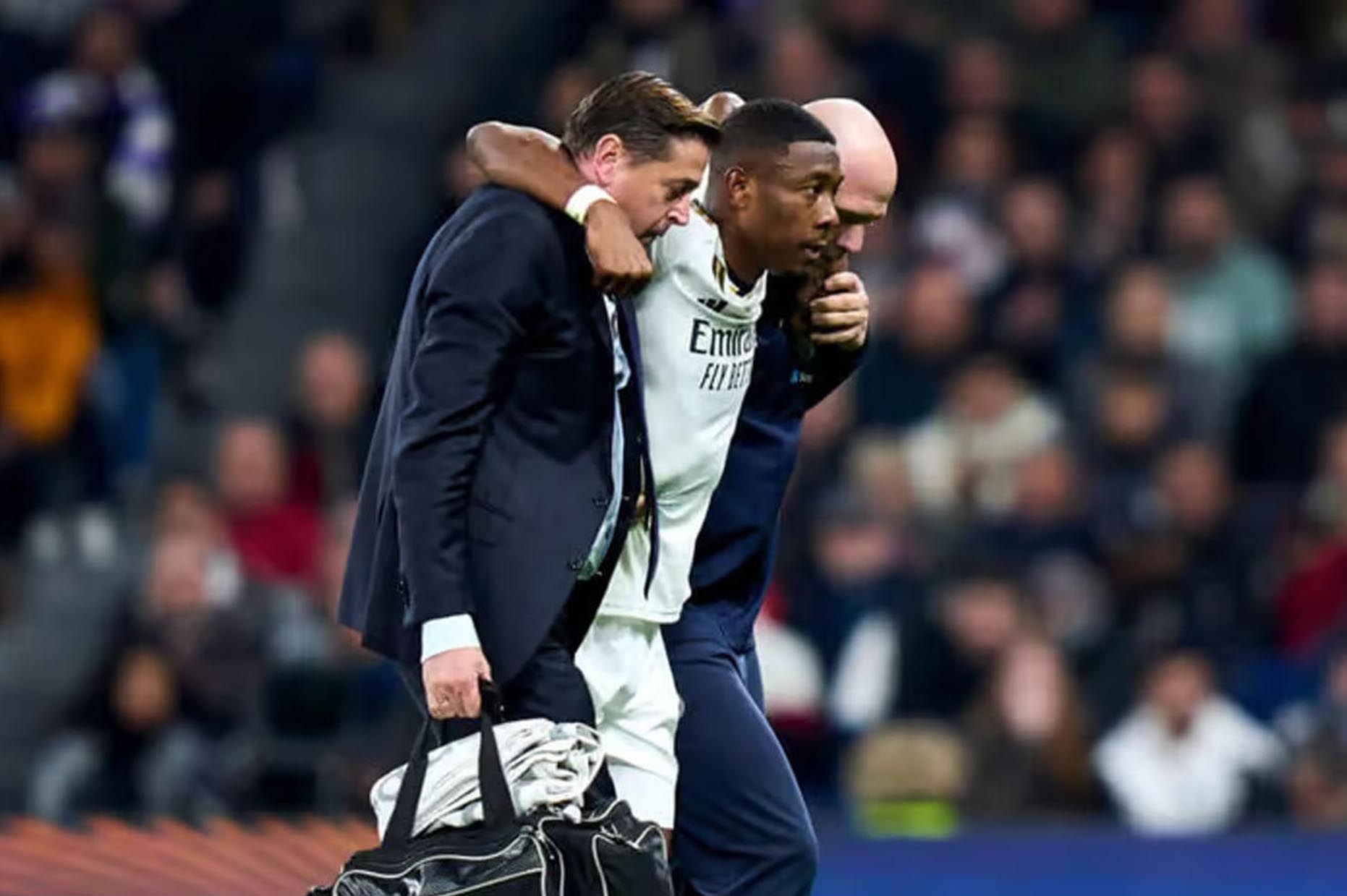 A familiar image of David Alaba and Real Madrid over the past year. Photo: AFP