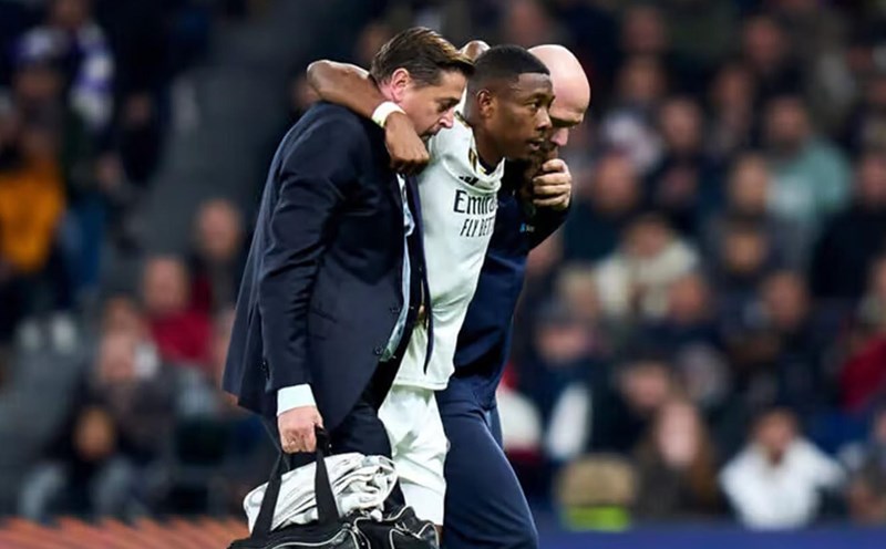 A familiar image of David Alaba and Real Madrid over the past year. Photo: AFP