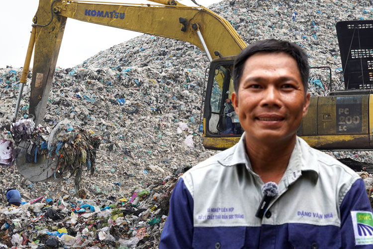 Mr. Dang Van Nha with many initiatives to improve waste treatment machines