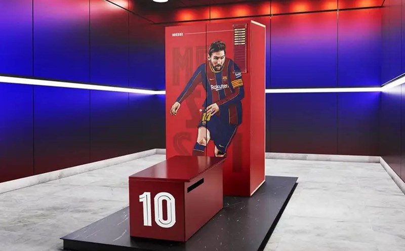 Image of Lionel Messi's wardrobe used at Camp Nou. Photo: FC Barcelona
