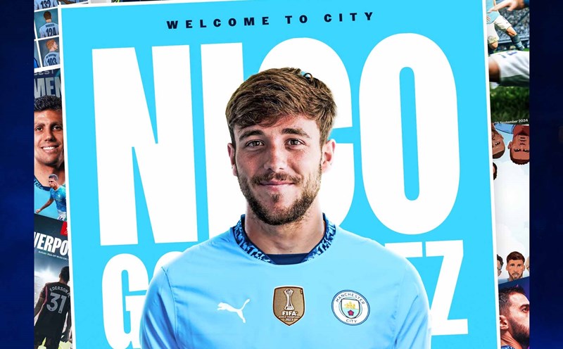 Nico Gonzalez is the last name to join Man City in the 2025 winter transfer window. Photo: Manchester City FC