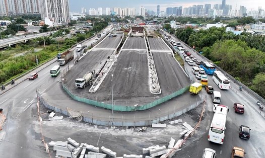 Nút giao An Phú sẽ hoàn thành vào 12.2025, để cùng cao tốc TPHCM - Long Thành - Dầu Giây kết nối sân bay Long Thành. Ảnh: Anh Tú