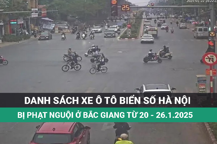 Hanoi license plate cars were fined in Bac Giang during the week before Tet