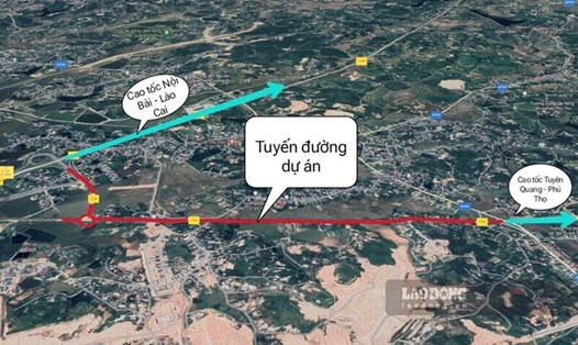 Tuyến đường nối 2 cao tốc Nội Bài - Lào Cai và Tuyên Quang - Phú Thọ (tại thị xã Phú Thọ) sẽ sớm được triển khai thi công sau khi có kết quả lựa chọn nhà thầu. Đồ họa: Tô Công